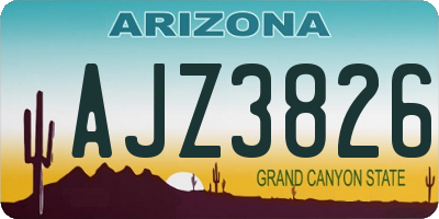AZ license plate AJZ3826