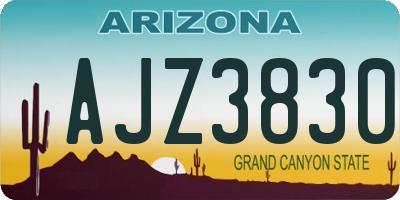 AZ license plate AJZ3830