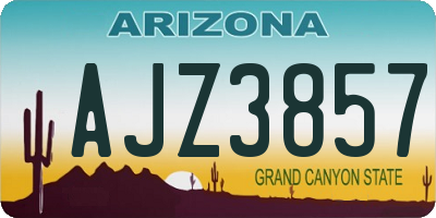 AZ license plate AJZ3857