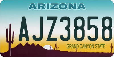 AZ license plate AJZ3858