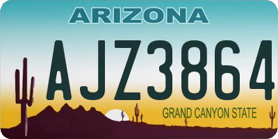 AZ license plate AJZ3864