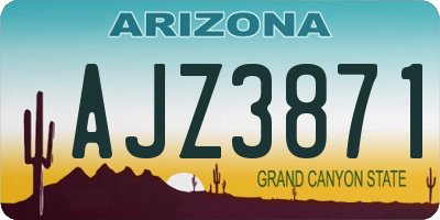 AZ license plate AJZ3871