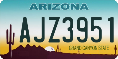 AZ license plate AJZ3951