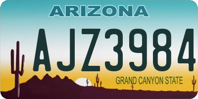 AZ license plate AJZ3984