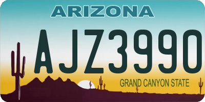 AZ license plate AJZ3990