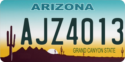 AZ license plate AJZ4013