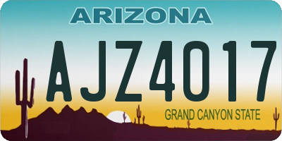 AZ license plate AJZ4017