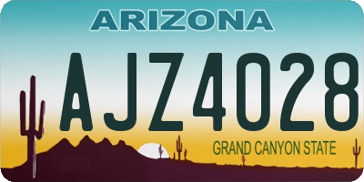 AZ license plate AJZ4028