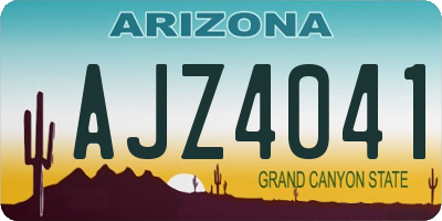 AZ license plate AJZ4041