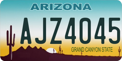 AZ license plate AJZ4045
