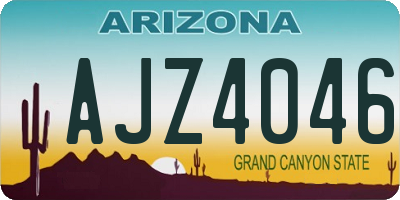 AZ license plate AJZ4046