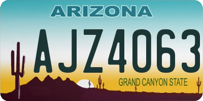 AZ license plate AJZ4063