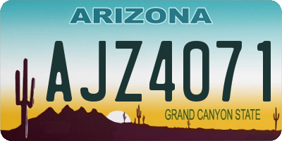 AZ license plate AJZ4071