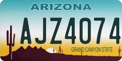 AZ license plate AJZ4074