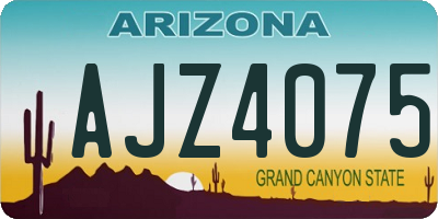 AZ license plate AJZ4075