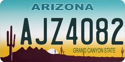 AZ license plate AJZ4082
