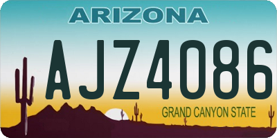 AZ license plate AJZ4086