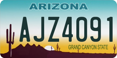 AZ license plate AJZ4091