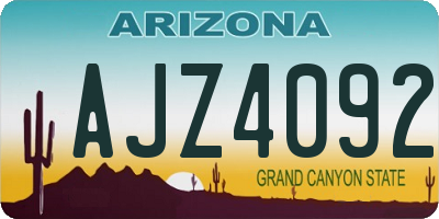 AZ license plate AJZ4092
