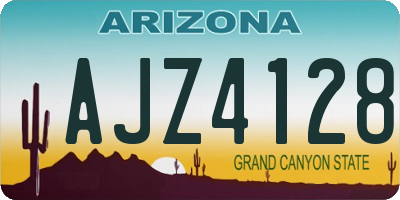 AZ license plate AJZ4128