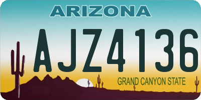 AZ license plate AJZ4136