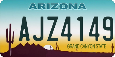 AZ license plate AJZ4149