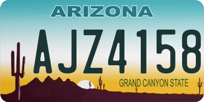 AZ license plate AJZ4158