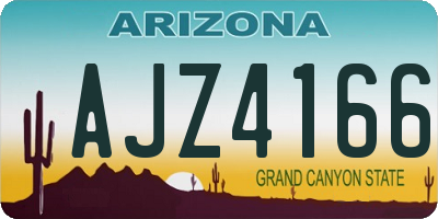 AZ license plate AJZ4166