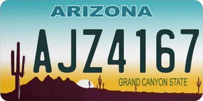 AZ license plate AJZ4167