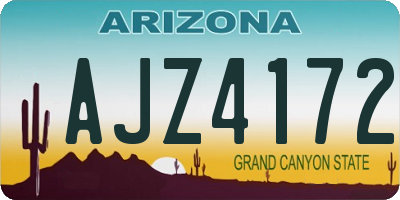 AZ license plate AJZ4172