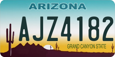 AZ license plate AJZ4182