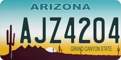 AZ license plate AJZ4204