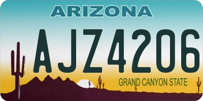AZ license plate AJZ4206
