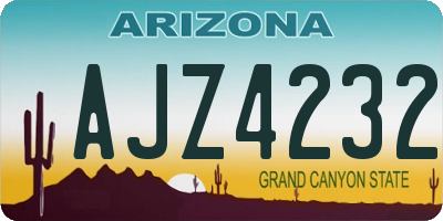 AZ license plate AJZ4232