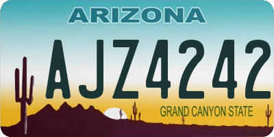 AZ license plate AJZ4242