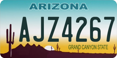 AZ license plate AJZ4267