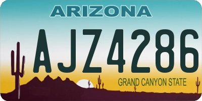 AZ license plate AJZ4286