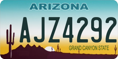 AZ license plate AJZ4292