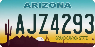 AZ license plate AJZ4293