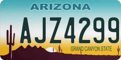 AZ license plate AJZ4299