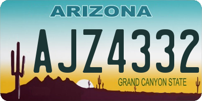 AZ license plate AJZ4332