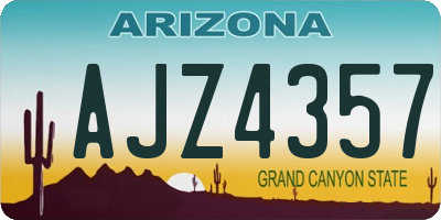 AZ license plate AJZ4357