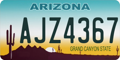 AZ license plate AJZ4367
