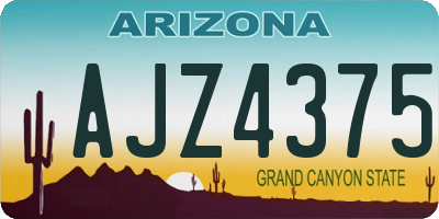 AZ license plate AJZ4375