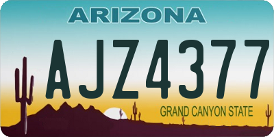 AZ license plate AJZ4377