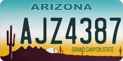 AZ license plate AJZ4387