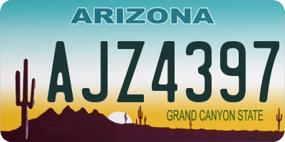 AZ license plate AJZ4397