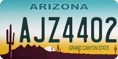 AZ license plate AJZ4402