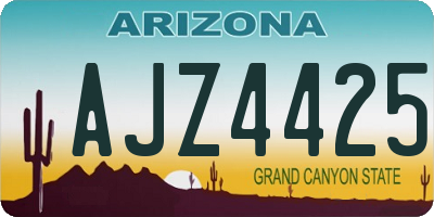 AZ license plate AJZ4425
