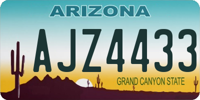 AZ license plate AJZ4433